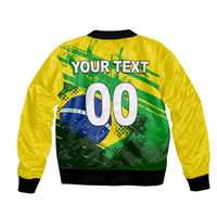 (Custom Personalised And Number) Brazil World Cup Soccer Bomber Jacket LT6 - Wonder Print Shop
