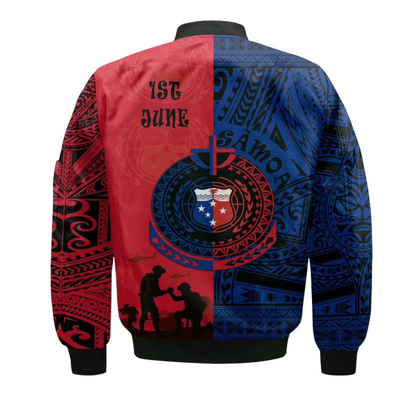 Samoa Independence Day Bomber Jacket Military Polynesian Pattern LT9 - Wonder Print Shop