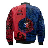 Samoa Independence Day Bomber Jacket Military Polynesian Pattern LT9 - Wonder Print Shop