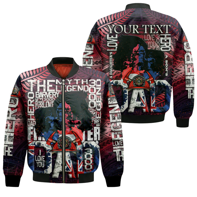 (Custom Personalised) Father's Day - New Zealand Firefighter Dad Bomber Jacket - Maori Pattern Style LT9 - Wonder Print Shop