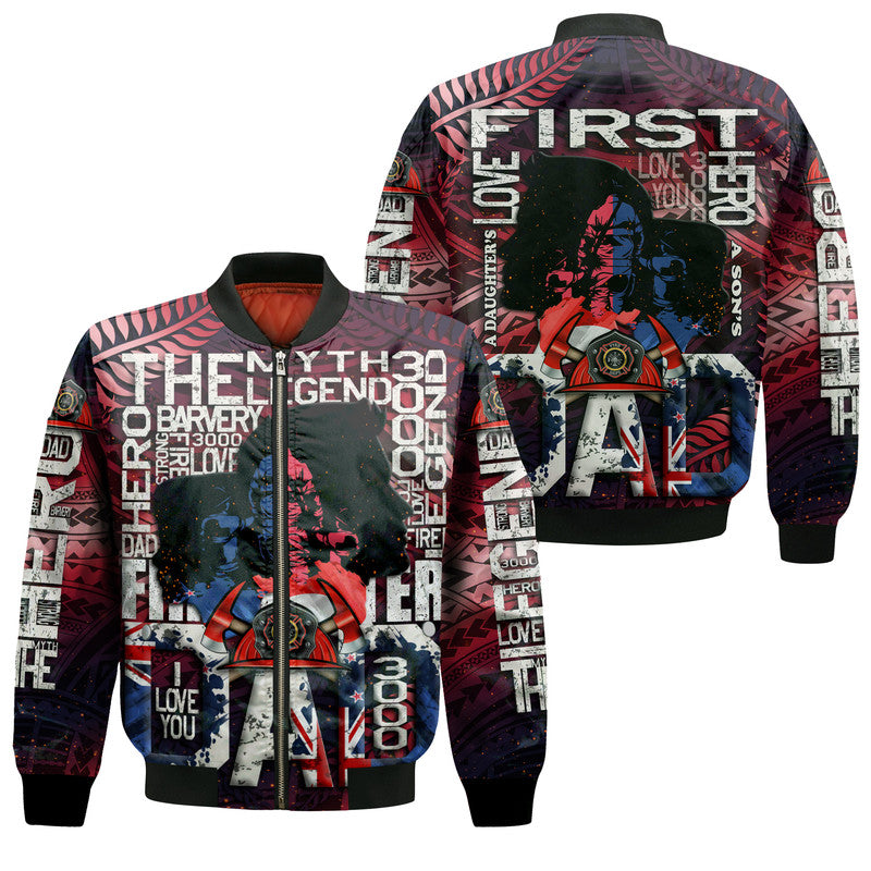 Father's Day - New Zealand Firefighter Dad Bomber Jacket - Maori Pattern Style LT9 - Wonder Print Shop