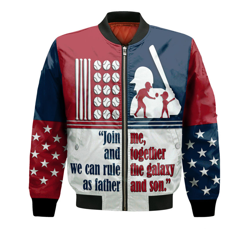custom-personalised-fathers-day-america-dad-and-son-baseball-player-bomber-jacket-mixed-blue-and-red