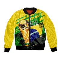 (Custom Personalised And Number) Brazil World Cup Soccer Bomber Jacket LT6 - Wonder Print Shop