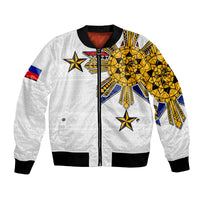 (Custom Personalised) Filipino Bomber Jacket Tribal White Style LT6 - Wonder Print Shop