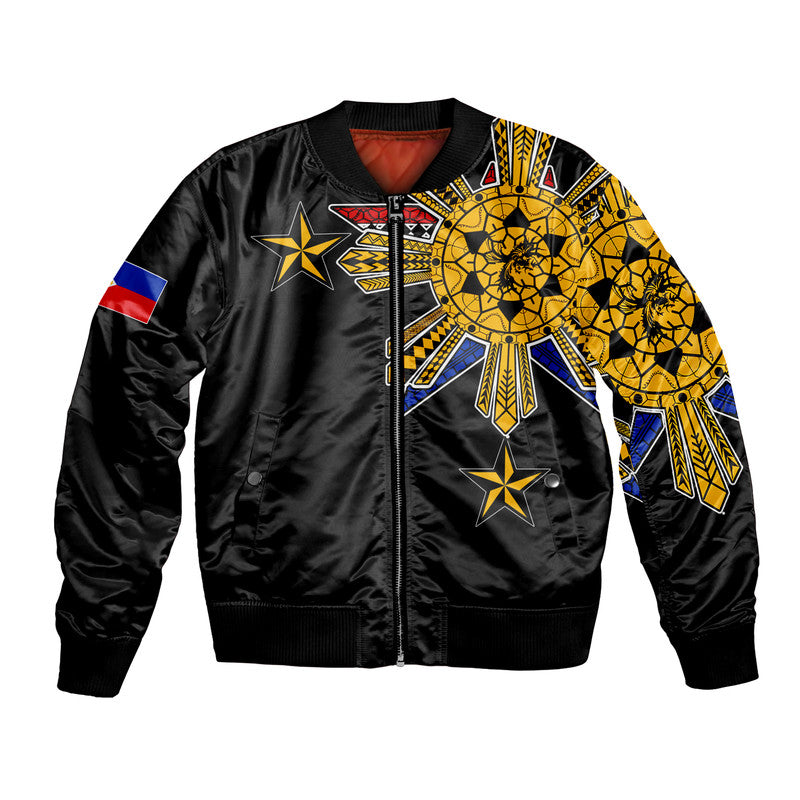 (Custom Personalised) Filipino Bomber Jacket Tribal Black Style LT6 - Wonder Print Shop