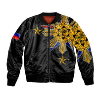 (Custom Personalised) Filipino Bomber Jacket Tribal Black Style LT6 - Wonder Print Shop