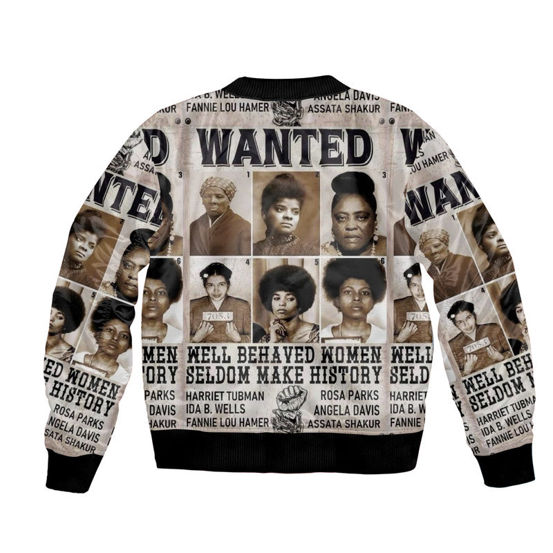 Civil Rights Female Leaders Bomber Jacket Wanted Version LT8 - Wonder Print Shop