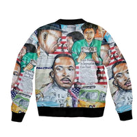 Civil Rights Leaders Bomber Jacket Newspaper Art Version LT8 - Wonder Print Shop