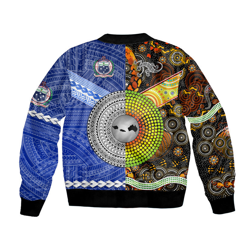 Samoa and Australia Aboriginal Bomber Jacket Together LT8 - Wonder Print Shop