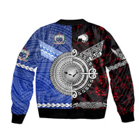 Samoa and New Zealand Bomber Jacket Together Red LT8 - Wonder Print Shop