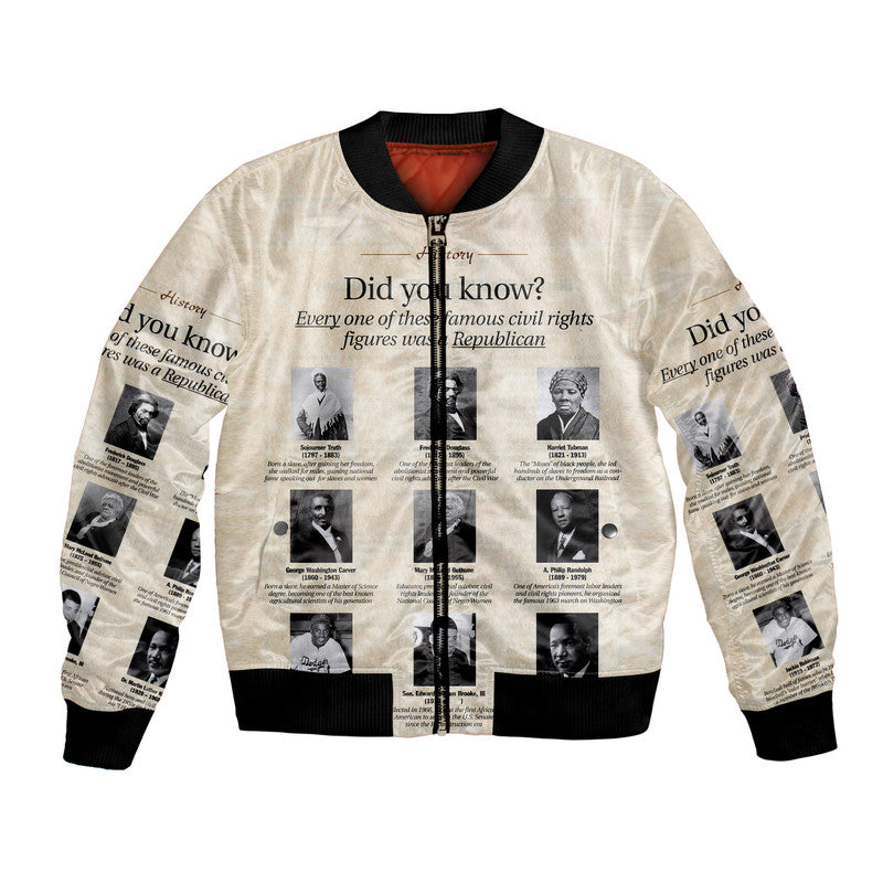 Civil Rights Leaders Bomber Jacket Did You Know History Vibes LT8 - Wonder Print Shop