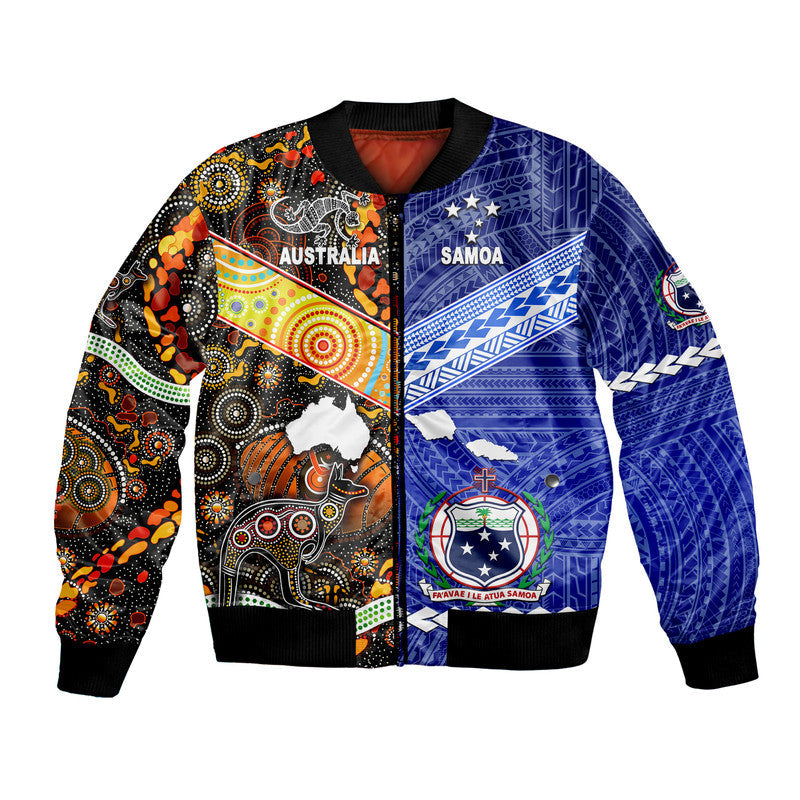 Samoa and Australia Aboriginal Bomber Jacket Together LT8 - Wonder Print Shop