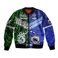 Samoa and New Zealand Bomber Jacket Together Green LT8 - Wonder Print Shop