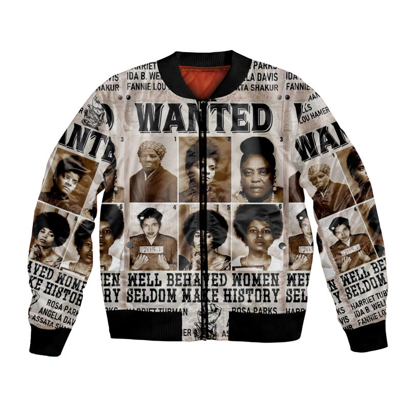 Civil Rights Female Leaders Bomber Jacket Wanted Version LT8 - Wonder Print Shop