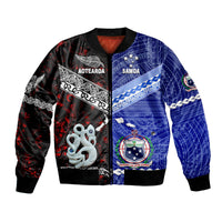 Samoa and New Zealand Bomber Jacket Together Red LT8 - Wonder Print Shop