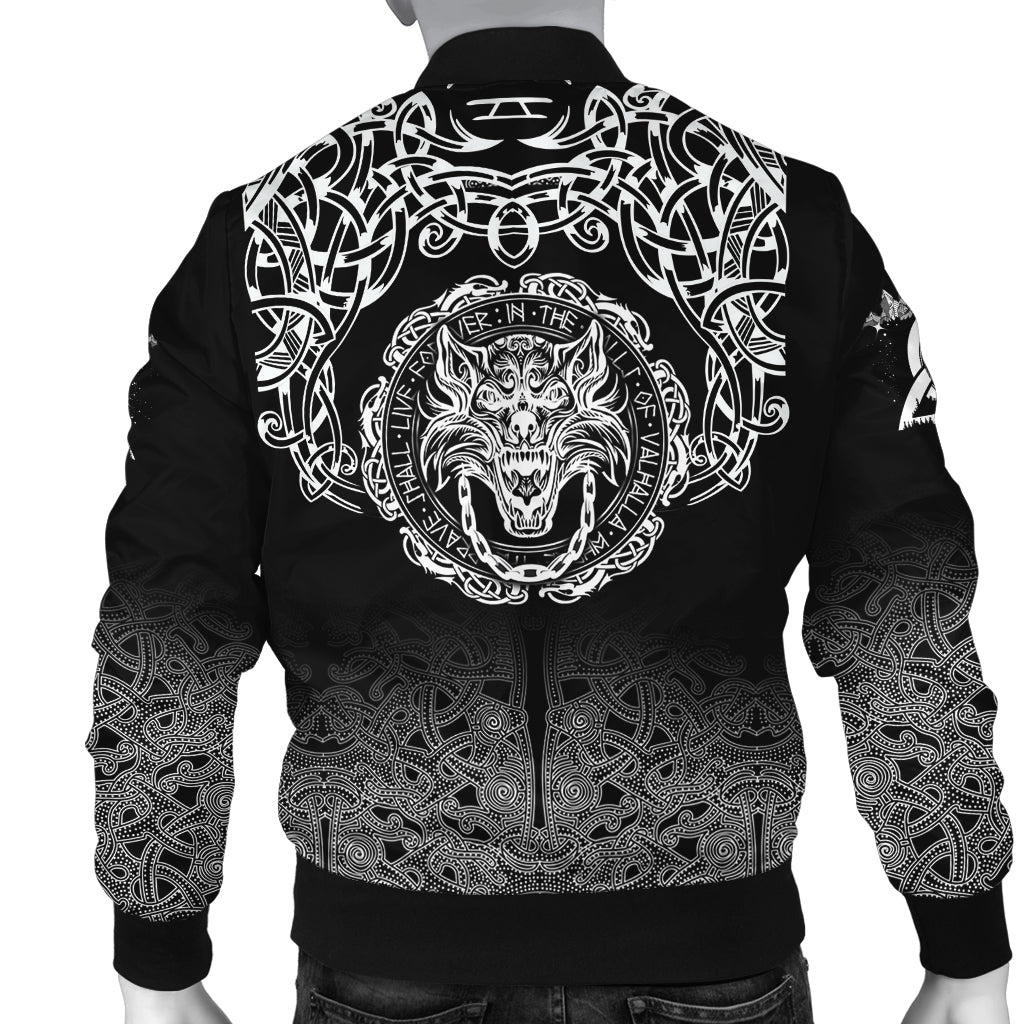 Fenrir Valhalla Bomber Jacket - Ornate Pattern 1 RLT12 - Wonder Print Shop