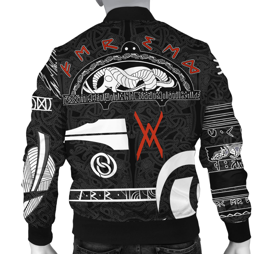 Viking Bomber Jacket Raven Norse Mythology Tattoo A21 RLT12 - Wonder Print Shop
