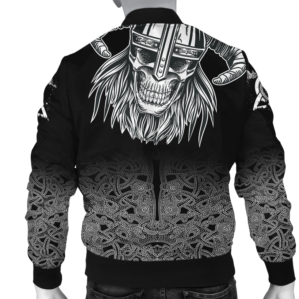 Skull Viking Bomber Jacket Ornate Pattern RLT12 - Wonder Print Shop