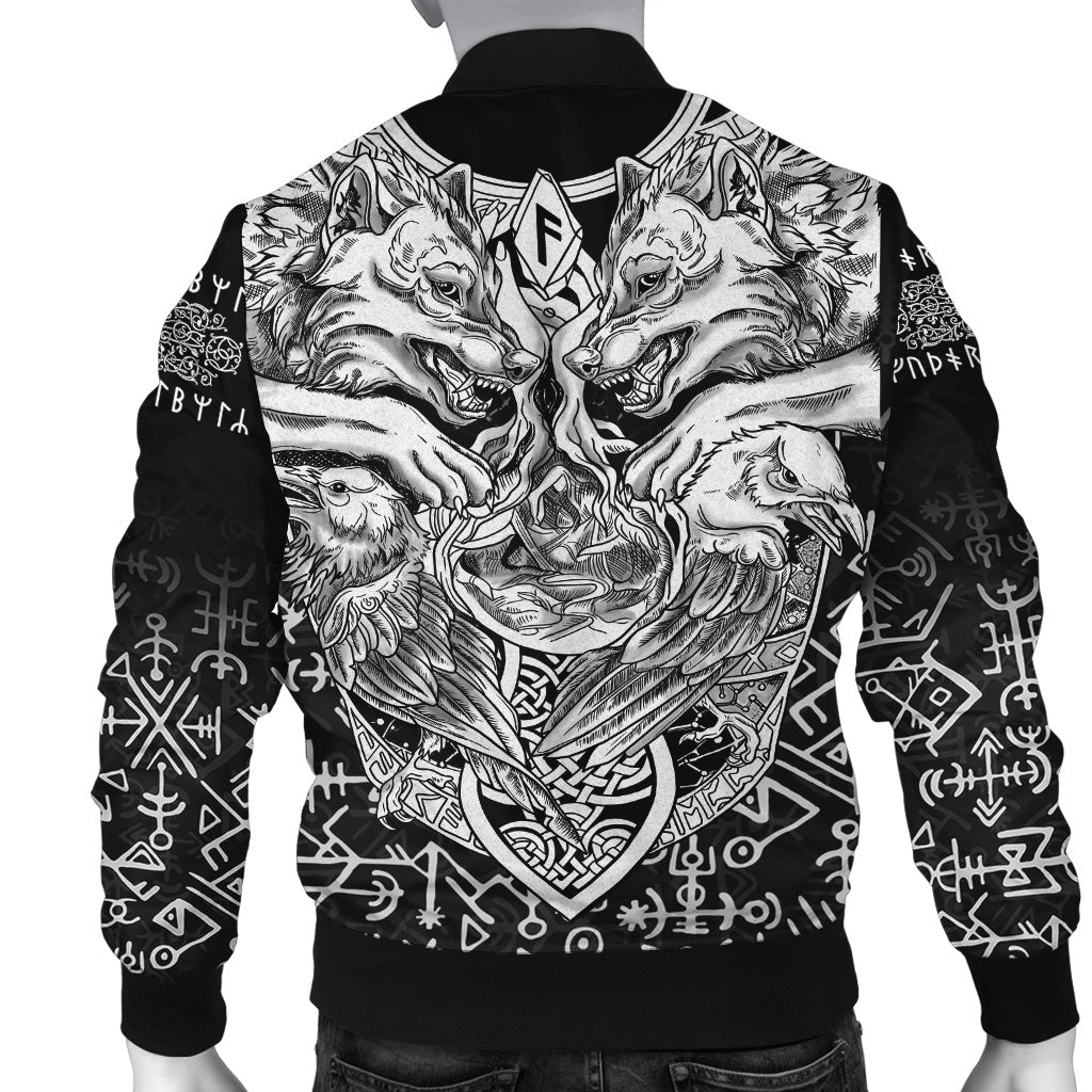 Viking Bomber Jacket Wolf and Raven Special RLT12 - Wonder Print Shop