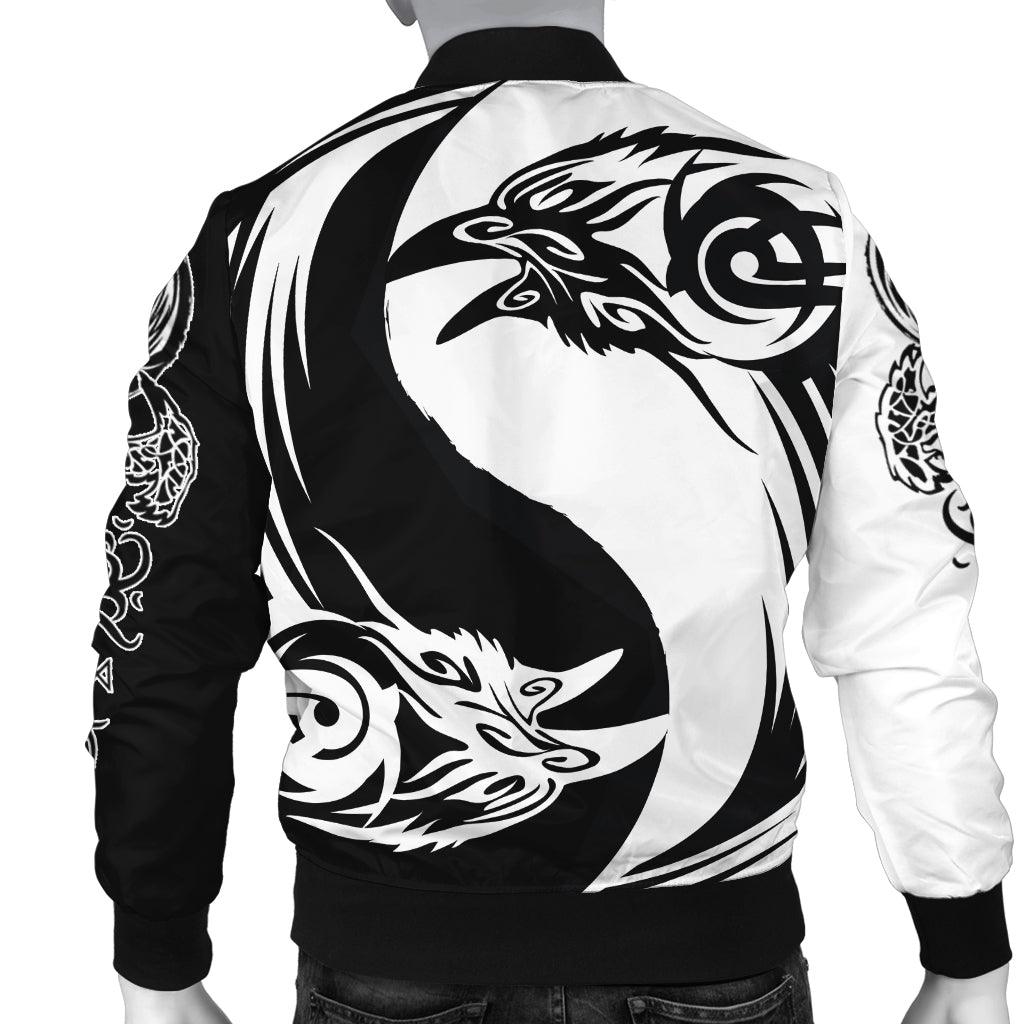 Viking Bomber Jacket Ying Yang Raven RLT12 - Wonder Print Shop
