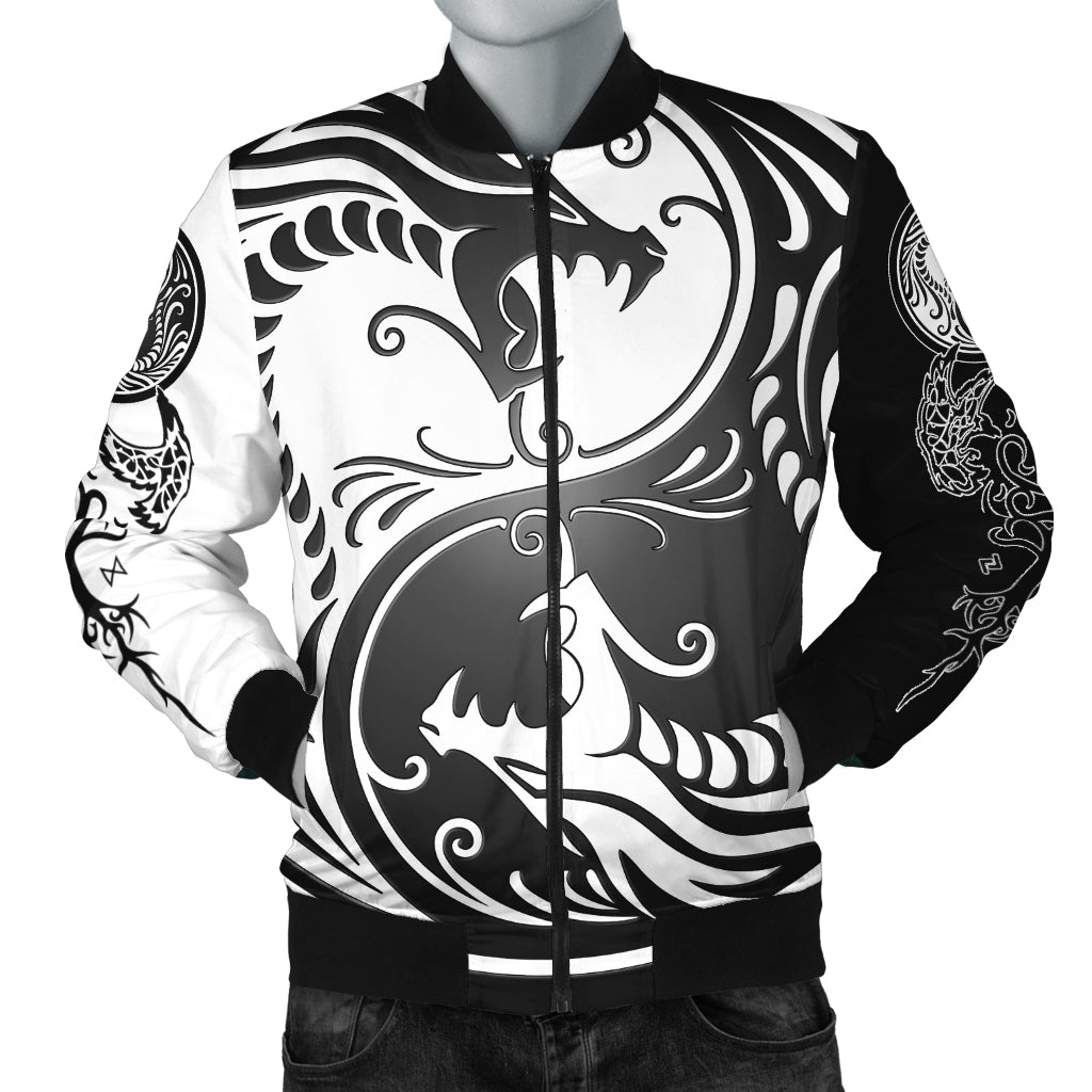 Viking Bomber Jacket Ying Yang Dragon RLT12 - Wonder Print Shop
