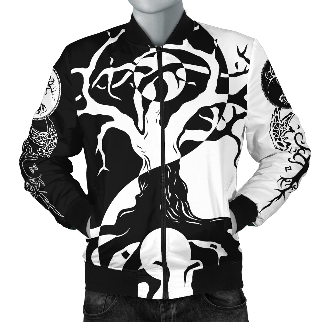 Viking Bomber Jacket Ying Yang Celtic Tree RLT12 - Wonder Print Shop