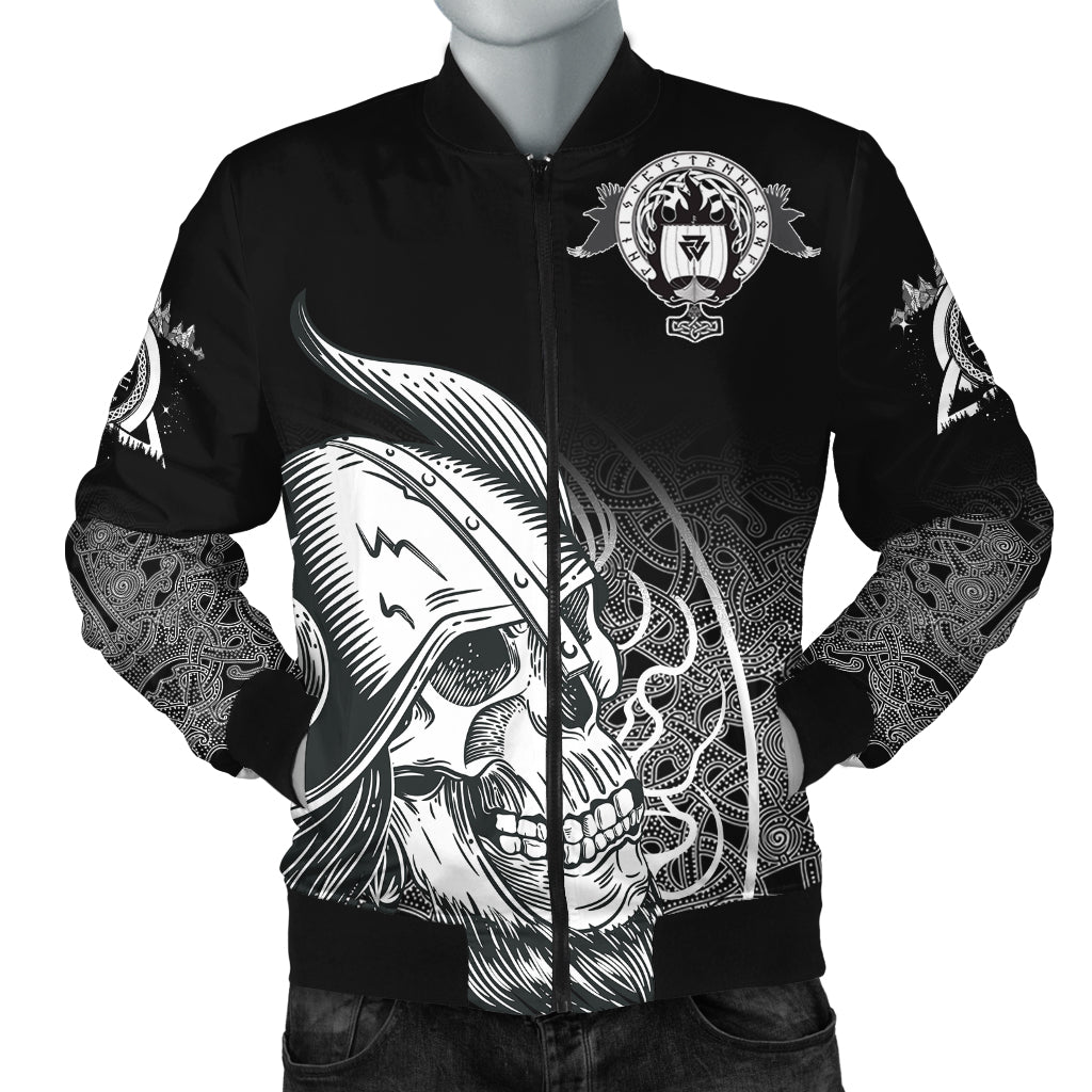 Skull Viking Bomber Jacket Ornate Pattern RLT12 - Wonder Print Shop