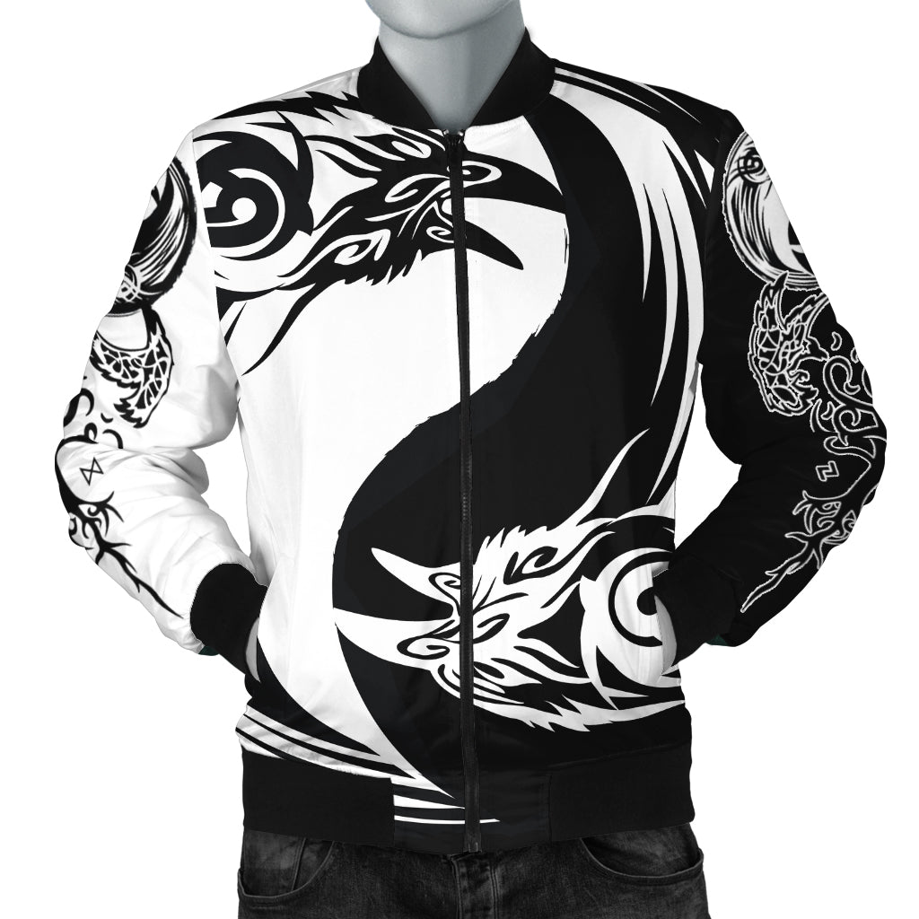 Viking Bomber Jacket Ying Yang Raven RLT12 - Wonder Print Shop