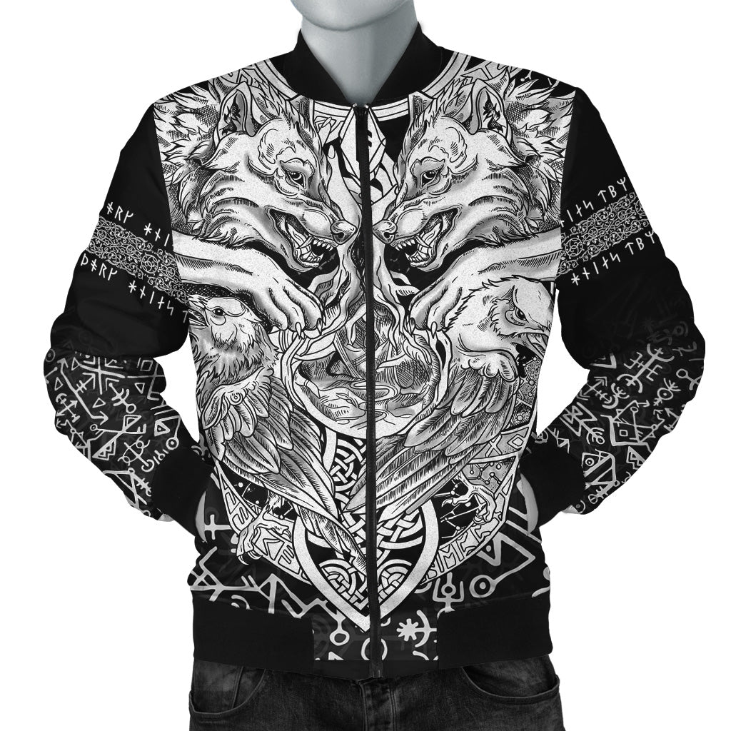 Viking Bomber Jacket Wolf and Raven Special RLT12 - Wonder Print Shop