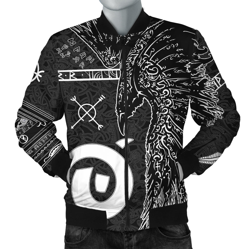 Viking Bomber Jacket Raven Norse Mythology Tattoo A21 RLT12 - Wonder Print Shop