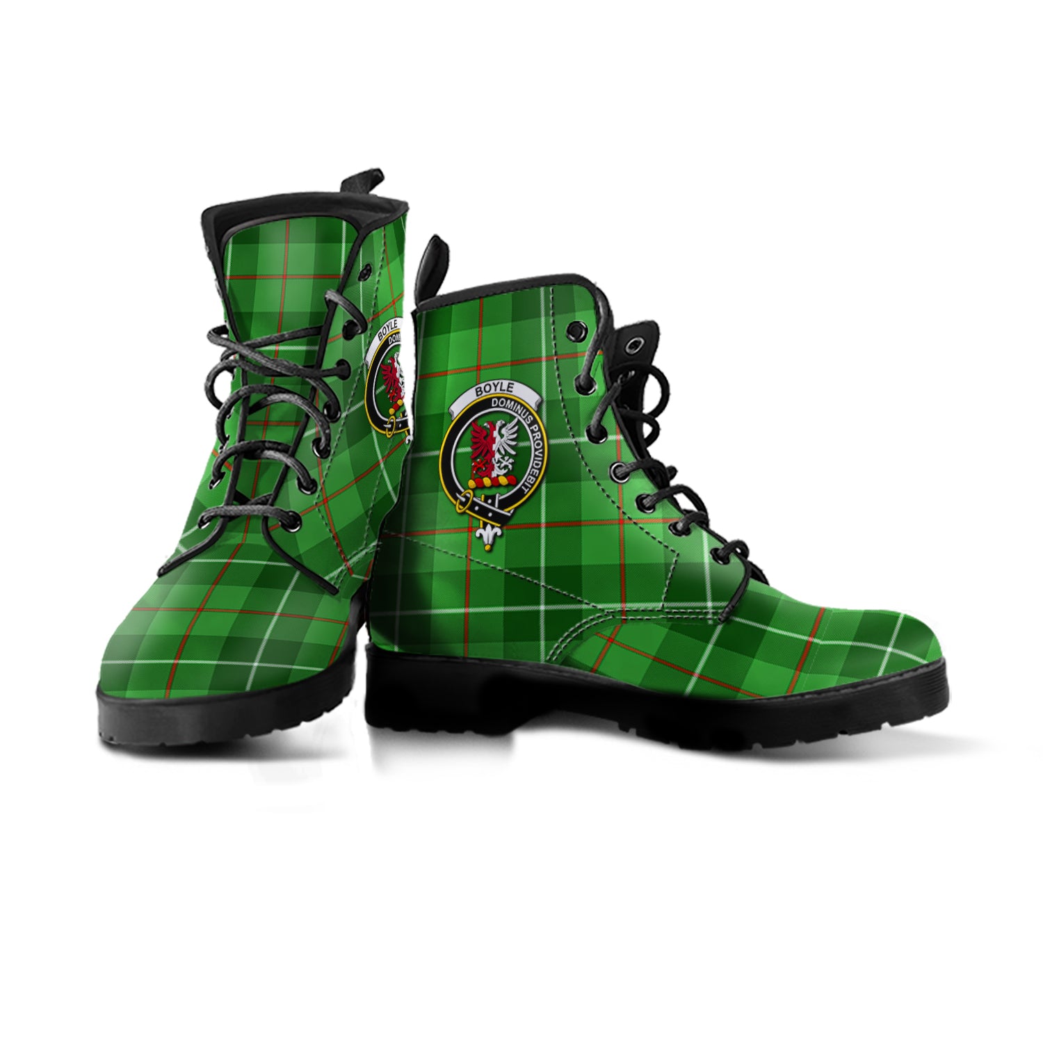 scottish-boyle-clan-crest-tartan-leather-boots