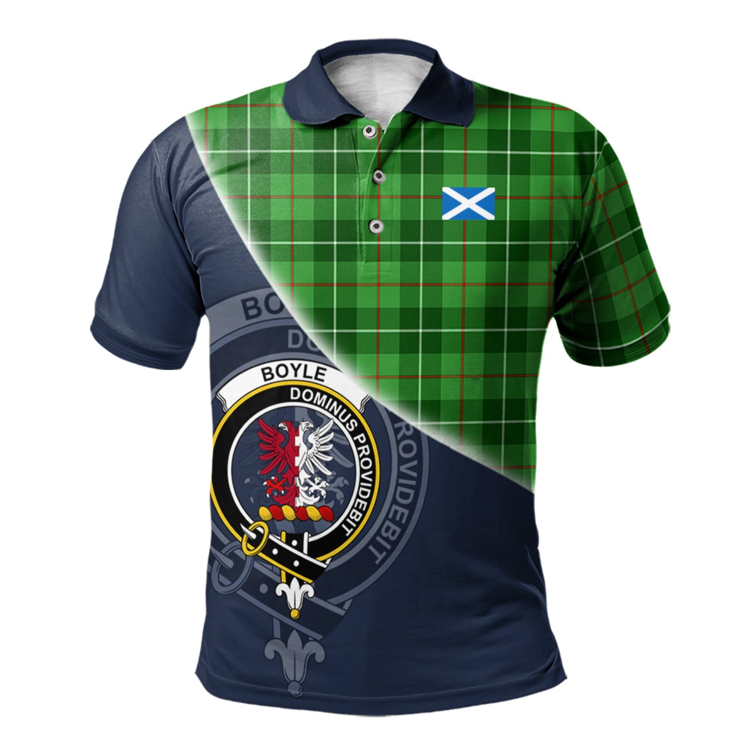 scottish-boyle-clan-crest-tartan-scotland-flag-half-style-polo-shirt
