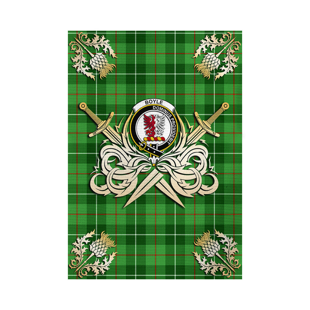 scottish-boyle-clan-crest-courage-sword-tartan-garden-flag