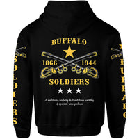 Custom Buffalo Soldiers Hoodie African American Military Simple Style Black LT8 - Wonder Print Shop
