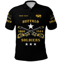 Custom Buffalo Soldiers Polo Shirt African American Military Simple Style Black LT8 - Wonder Print Shop