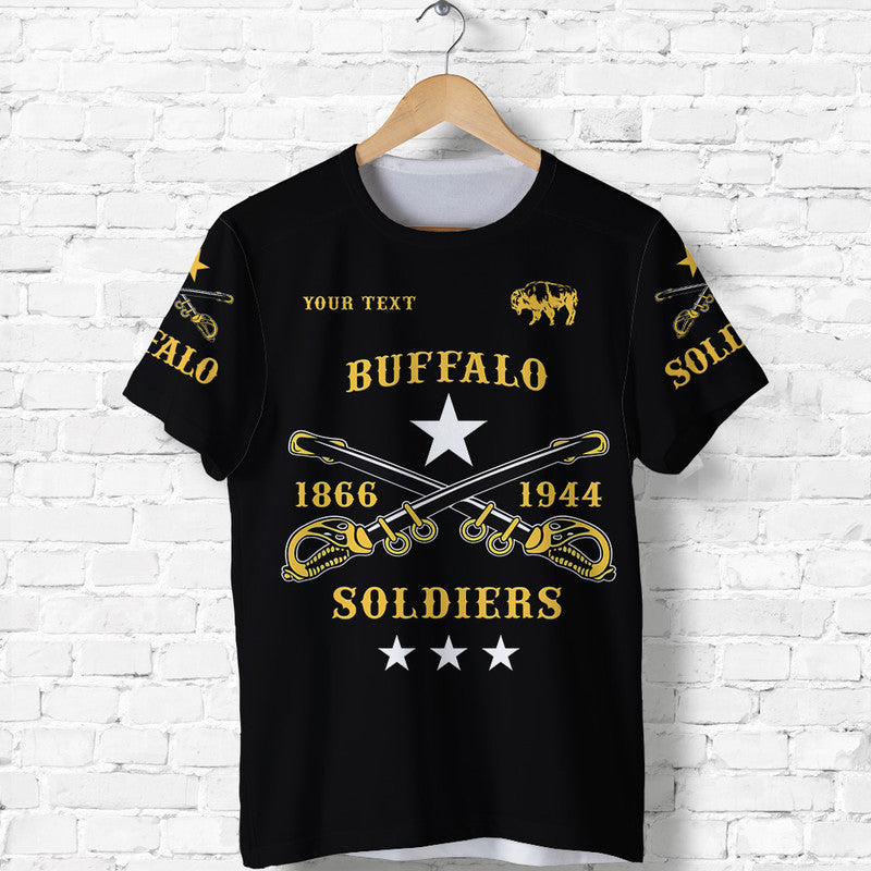 Custom Buffalo Soldiers T Shirt African American Military Simple Style Black LT8 - Wonder Print Shop