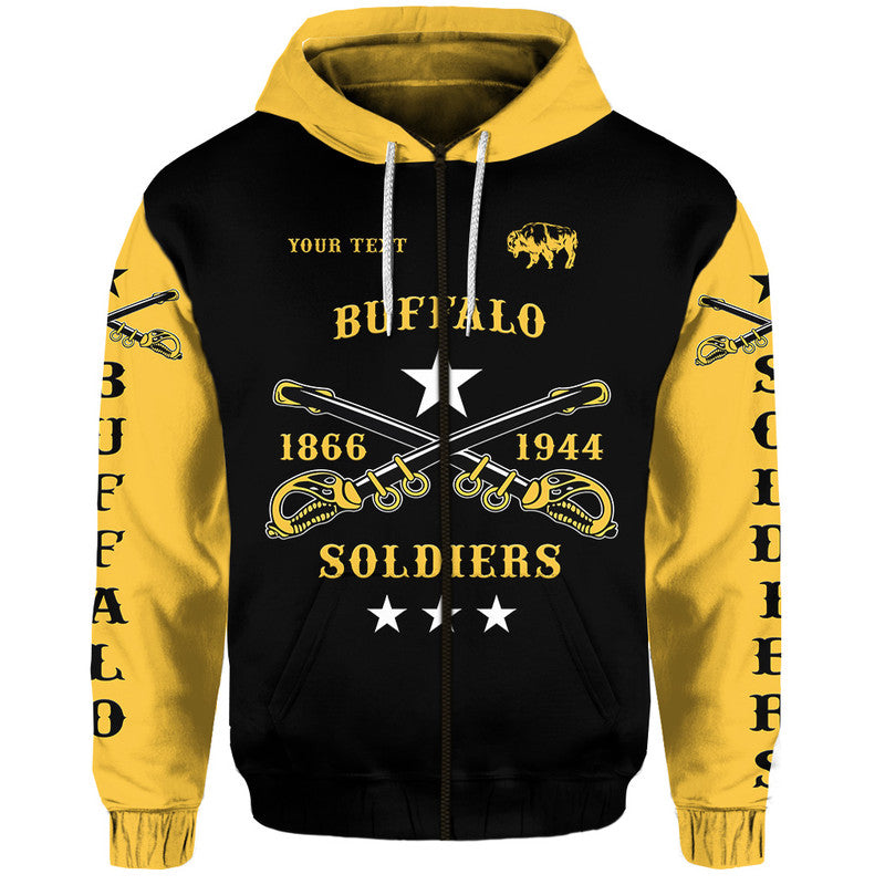 Custom Buffalo Soldiers Hoodie African American Military Simple Style Black Gold LT8 - Wonder Print Shop