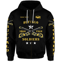 Custom Buffalo Soldiers Hoodie African American Military Simple Style Black LT8 - Wonder Print Shop