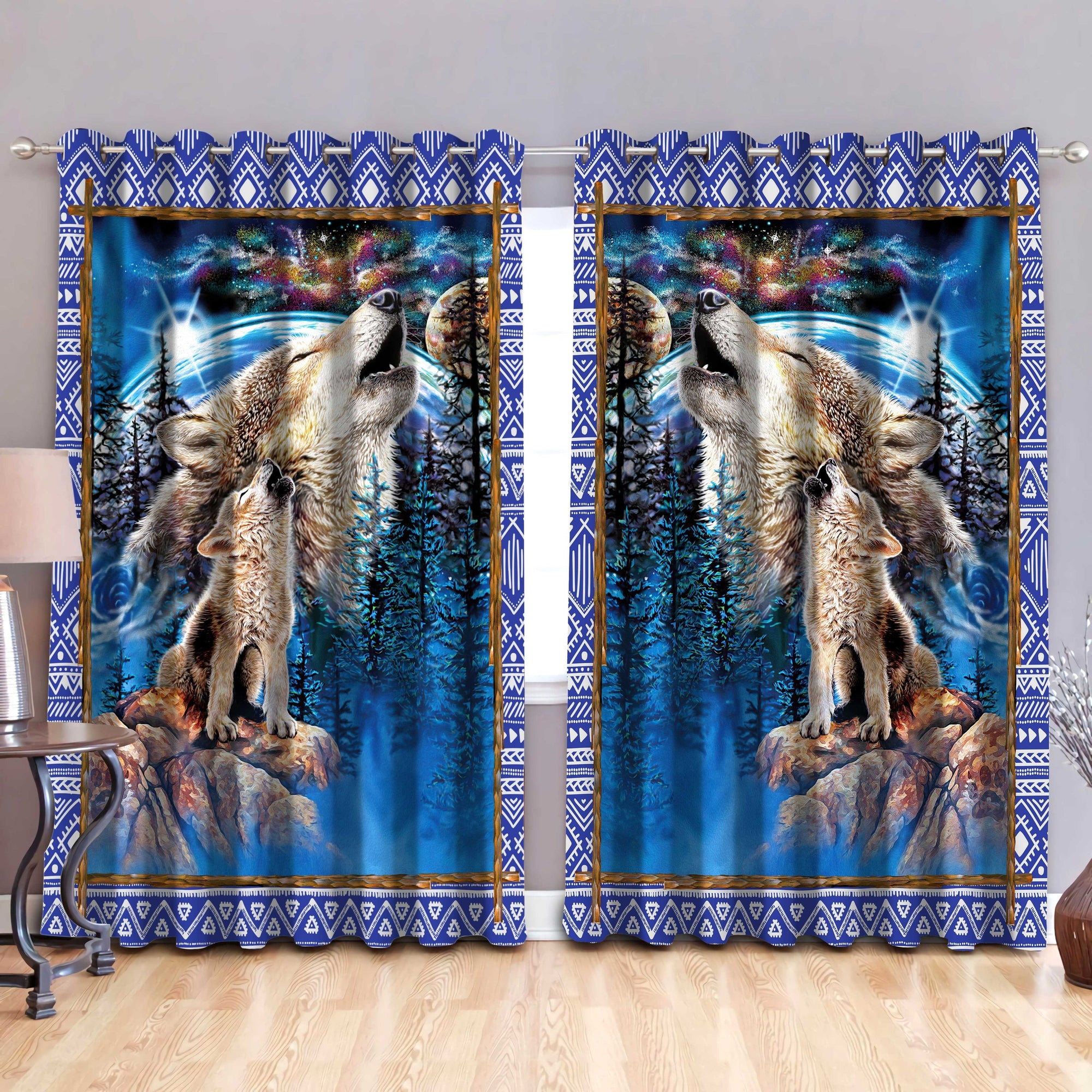 native-american-wolf-3d-all-over-printed-window-curtains