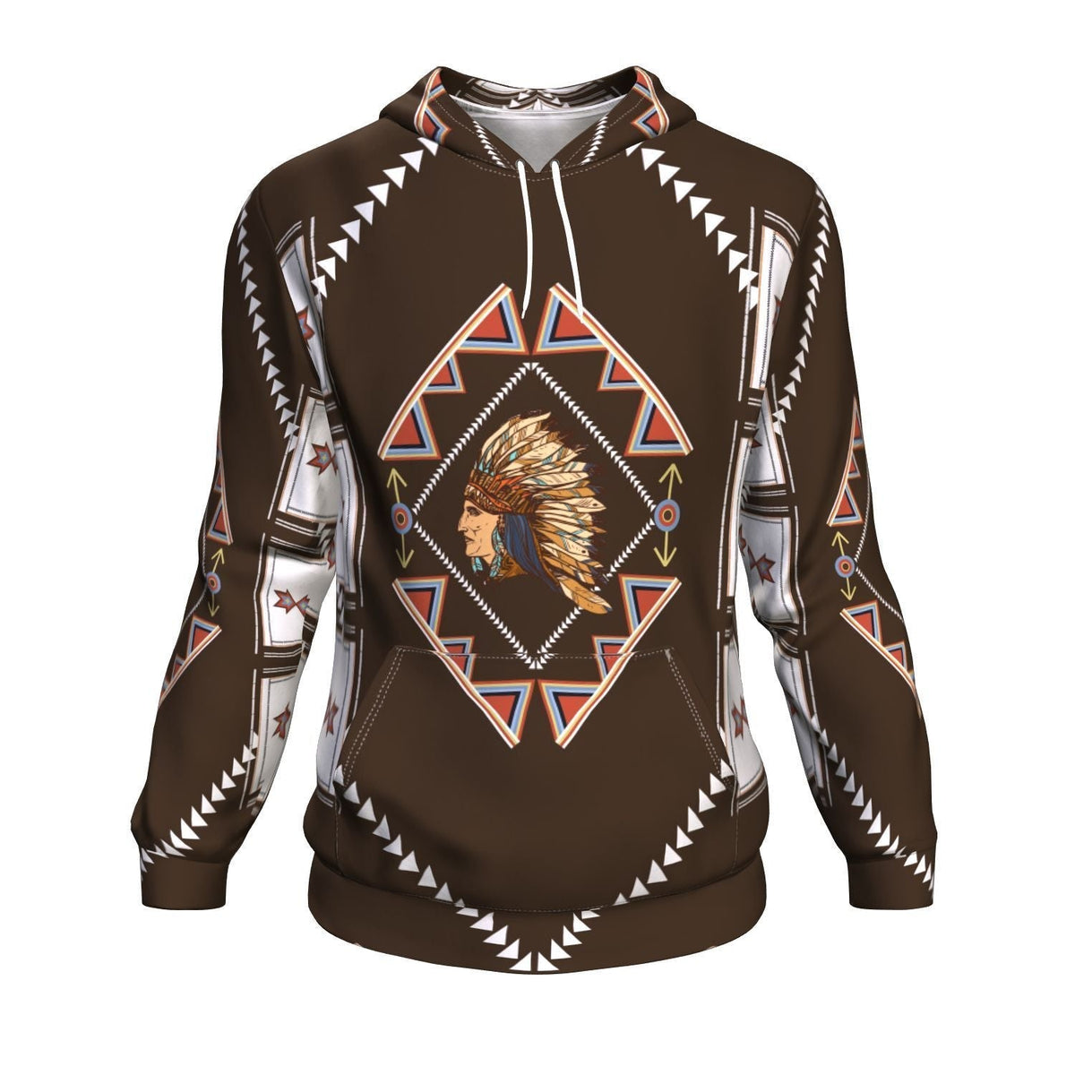 Chief Arrow Brown Native American All Over Hoodie LT10 - Wonder Print Shop