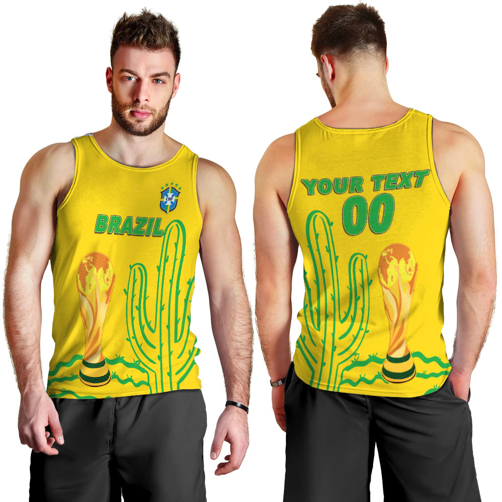(Custom Personalised) Brazil Champion Football World Cup 2022 Men Tank Top - LT12