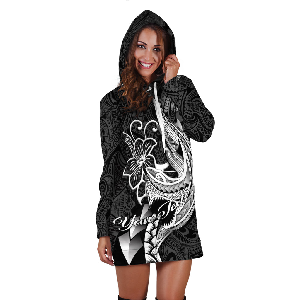 Custom Personalised Polynesian Shark Tattoo Hawaii Tribal Hoodie Dress LT12 - Wonder Print Shop