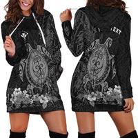(Custom Personalised) Hawaii Polynesian Hoodie Dress Gray Sea Turtles Hawaiian LT13 - Wonder Print Shop