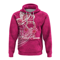 Custom Personalised Breast Cancer Pink Ribbon Butterfly Polynesian Pink Version Hoodie LT12 - Wonder Print Shop