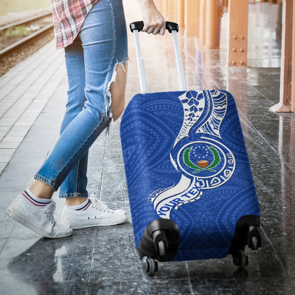(Custom Personalised) Pohnpei Luggage Covers - Micronesia Pride Blue LT12 - Wonder Print Shop