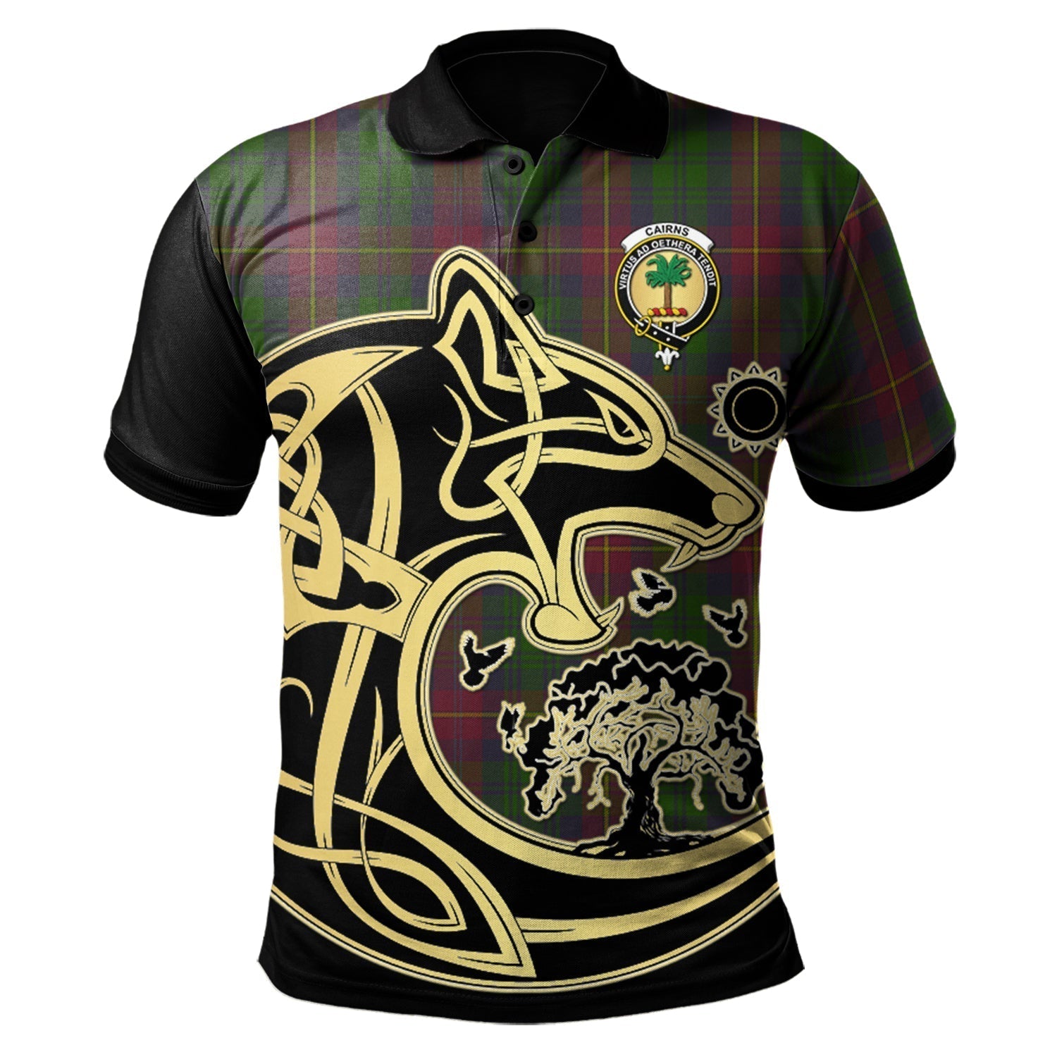 scottish-cairns-clan-crest-tartan-celtic-wolf-style-polo-shirt