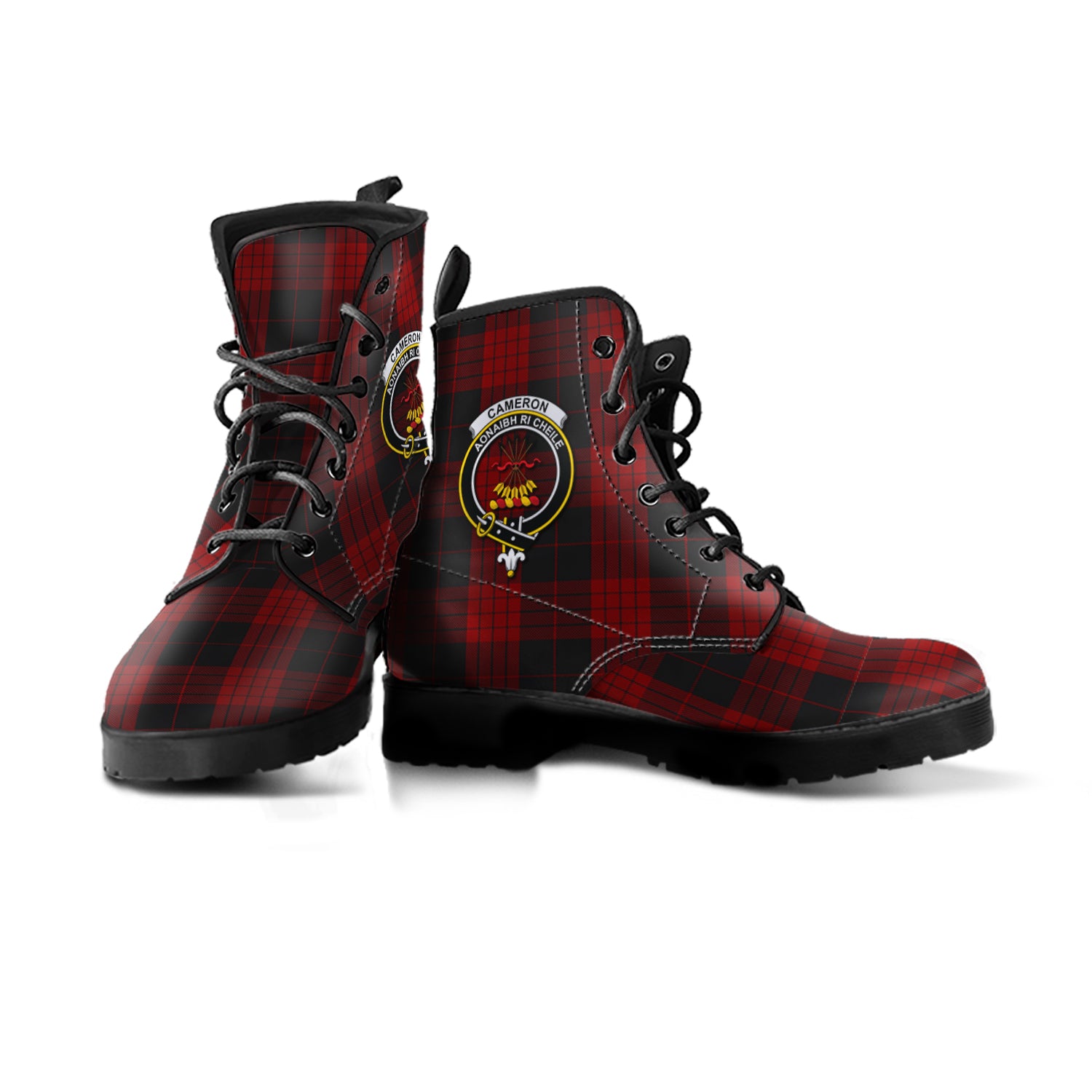 scottish-cameron-black-and-red-clan-crest-tartan-leather-boots
