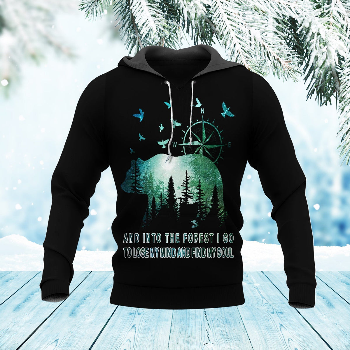 Forest Bear Native American 3D Hoodie LT10 - Wonder Print Shop