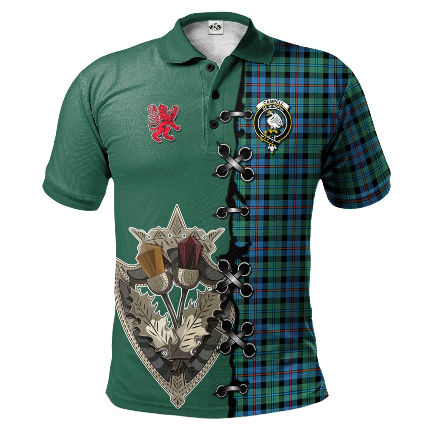 scottish-campbell-of-cawdor-ancient-clan-crest-tartan-lion-rampant-and-celtic-thistle-polo-shirt
