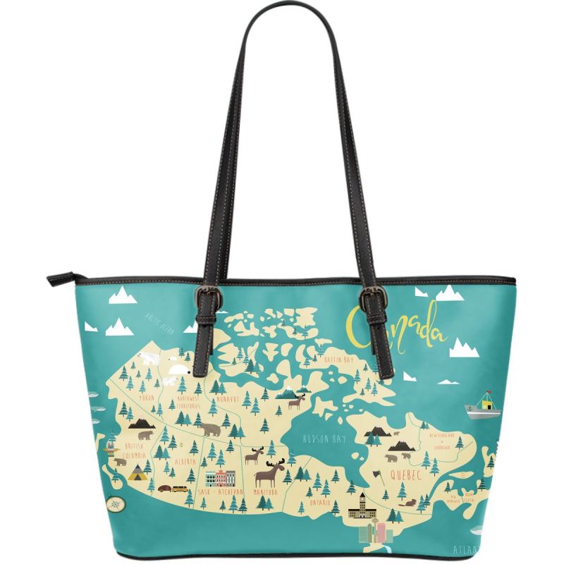 canada-map-large-leather-tote-bag